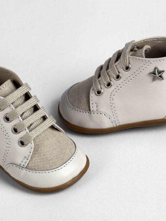 Ever Kid Ecru Baptism Leather Soft Sole Boots