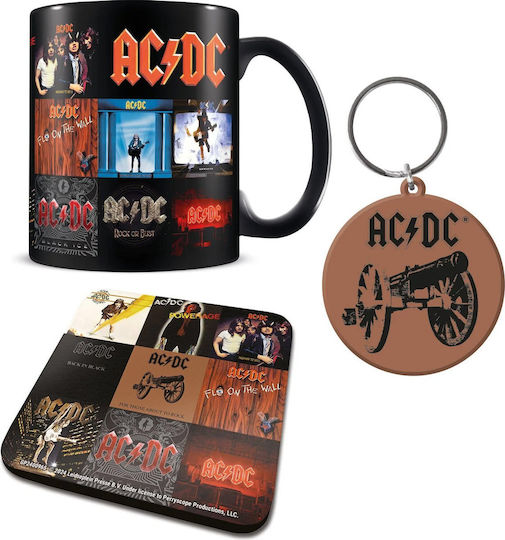 Ac Dc Classic Albums Gift Set Mug Coaster & Keychain