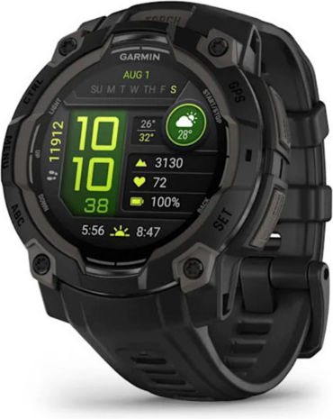 Garmin Instinct 3 AMOLED Aluminium 45mm Waterproof Smartwatch with Heart Rate Monitor (Black with Black Band)