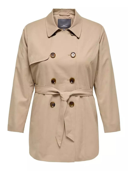 Only Carmakoma Women's Beige Trench Coat