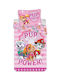 Paw Patrol Kinderbettbezug Einzel Baumwolle Rosa 140x200cm