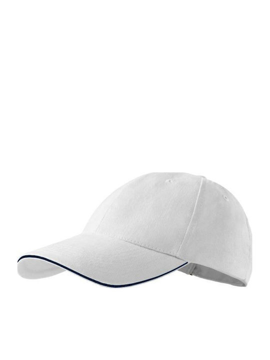 Malfini Sandwich Cap 6p Jockey Λευκό