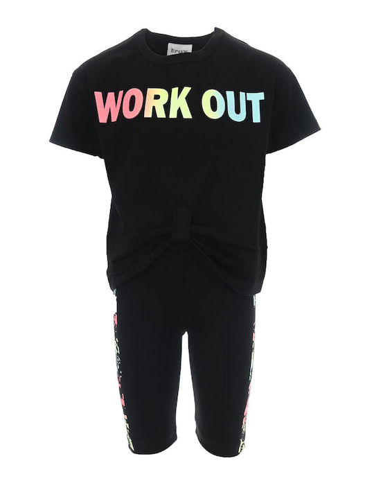 Kids' Set with Leggings Summer 2pcs Black
