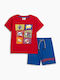 Kids' Set with Shorts Summer 2pcs Red/royal blue