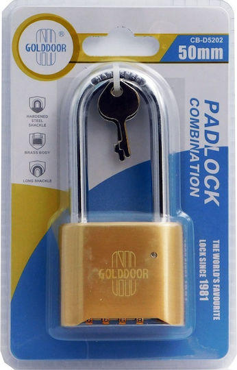 Golddoor Padlock Brass Combination 50mm 1pcs