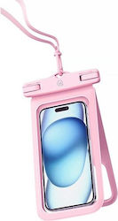 Usams Водоустойчив двоен калъф 6.7" IP68 розов
