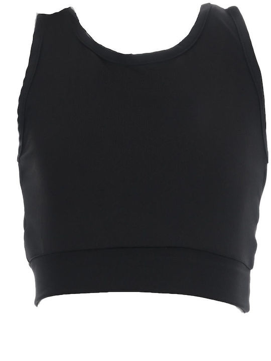Kinder-Crop-Top Ärmellos Schwarz Allover The Top