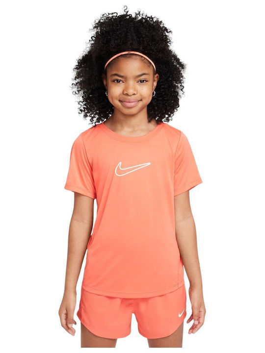 Nike Παιδικό T-shirt Dri-Fit Πορτοκαλί One Fitted
