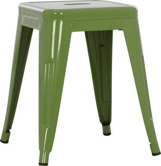 Μεταλλικό Σκαμνάκι Εξωτερικού Χώρου Light Olive Green 39x39x46cm