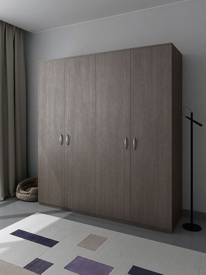 Kendall Τετράφυλλη Ντουλάπα 180x55x200cm Wenge