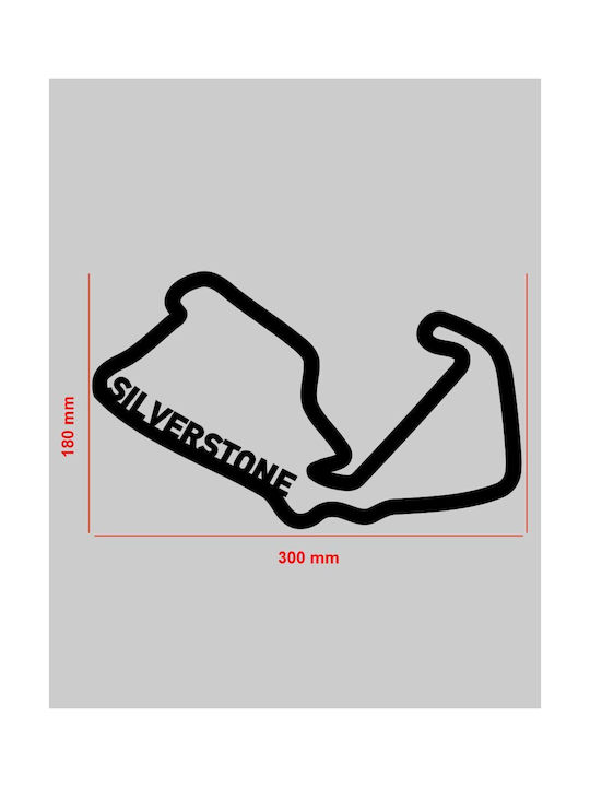 Acrylic Wall Decor F1 Track Silverstone 30 X 18 Cm Black