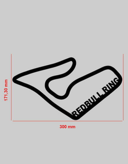 Акрилна декорация за стена F1 писта Редбул Ринг 30 x 17.1 см черна