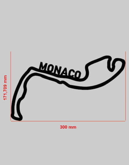 Акрилна декорация за стена F1 Монако писта 30 x 17.1 см черна