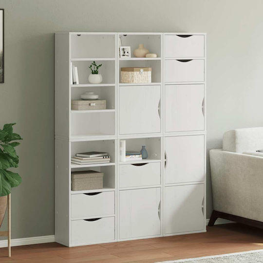 Odda Hängeschrank fürs Wohnzimmer aus Massivholz Weiß 40x24x79 cm