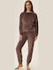 Henderson Winter Damen Pyjama-Set Brown Fain 41892-84x