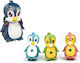Set de 4 pinguini magnetici care merg și cântă pentru copii de 3 ani+ multicolori