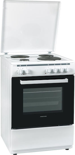 United Aragaz 69lt cu Plite Emailate L60cm. White