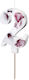 Κερί Λευκό Λουλούδια "2" White Flower Petals 8 Εκ Ύψος