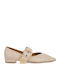 Leder Damen Ballerinas Mary Jane Beige