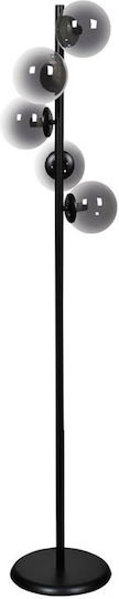 Fylliana Floor Lamp H166xW30cm. with Socket for Bulb E27 Black