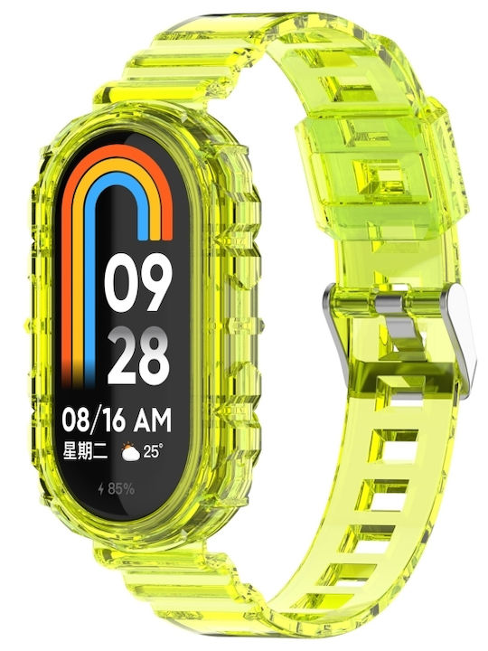 Xiaomi Smart Band 9 9 Nfc Glacier Metal Buckle Ενσωματωμένη Ζώνη Ρολογιού Tpu Διαφανές Κίτρινο