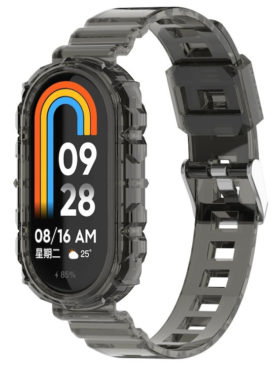 Xiaomi Smart Band 9 9 Nfc Glacier Metal Buckle Ενσωματωμένη Ζώνη Ρολογιού Tpu Διαφανές Μαύρο