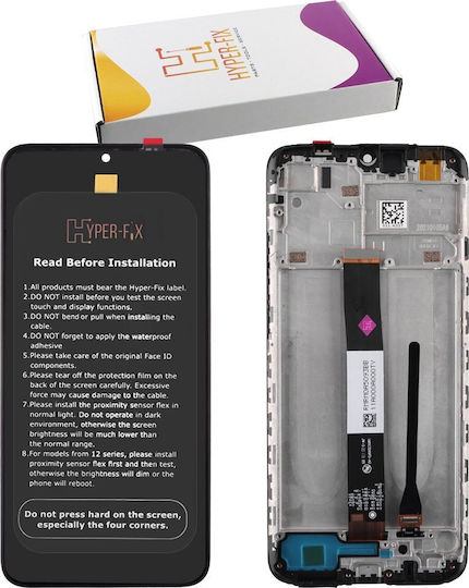 Hyper Fix Οθόνη με Μηχανισμό Αφής και Πλαίσιο για Xiaomi Redmi 9AT, 9A, 9C (Μαύρο)
