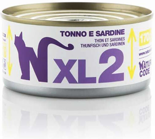 Natural Code Wet Cat Food for Adult Cats in Cans with Tuna and Sardine Gluten Free 170gr