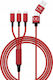 Smrter Hydra Ultra 5in1 Regular Cablu USB la Lightning / Type-C / micro USB cu mai multe porturi Roșu 1m