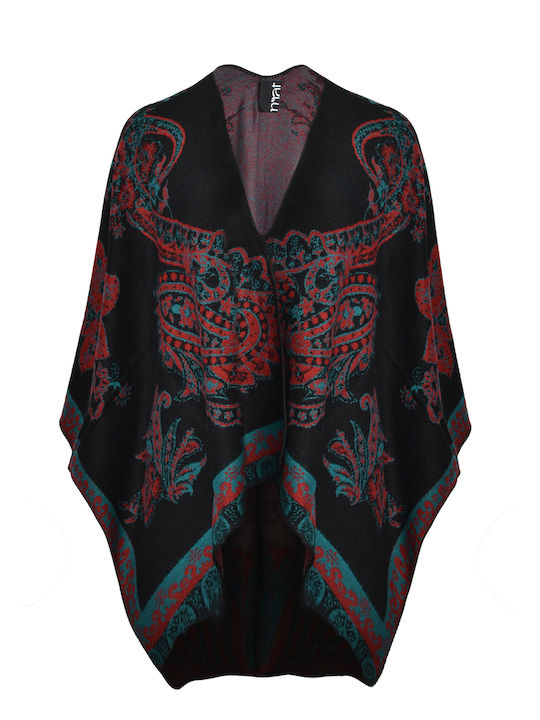 Burgundisch Damen Poncho