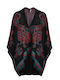 Burgundisch Damen Poncho