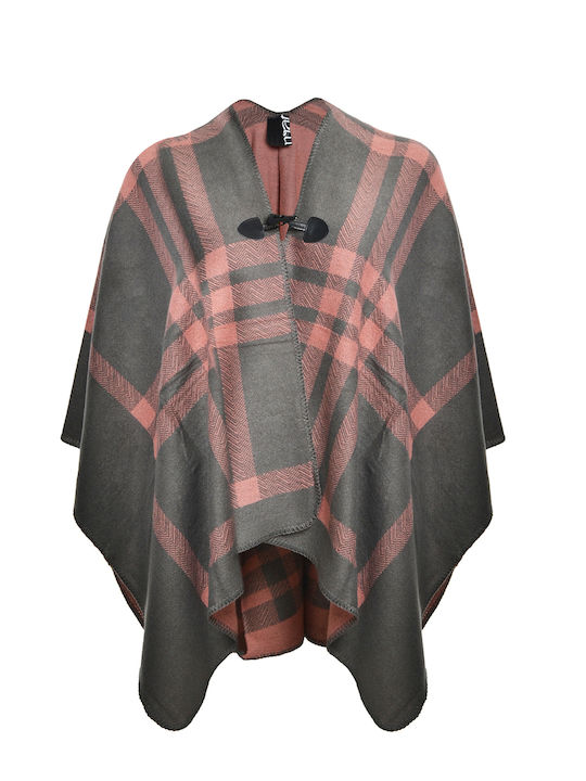 Mat Fashion Plaid Damen Poncho