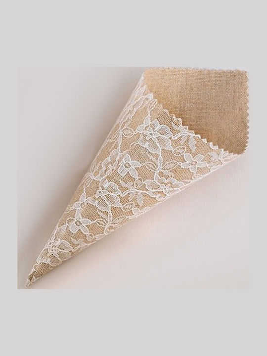 Fabric Rice Cone 7x21cm Beige Cone 12pcs 0215.16142