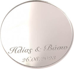 Plexiglas-Untersetzer Hochzeitsgeschenk Silberton 9cm Psc/70659 Kaliso Kls-psc-70659-silber