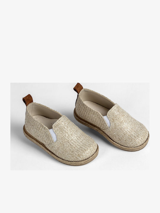 Ever Kid Espadrile boteza din piele Ecru