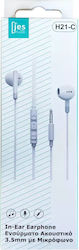 Jes Earbuds Handsfree Headphones with Connector 3.5mm White