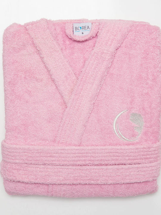 Borea Bathrobe with Hood Pink 420gr/m²