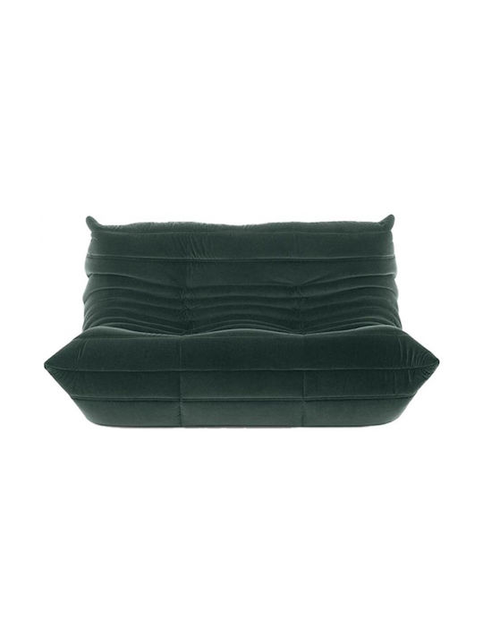 Togo Two-Seater Couch Dark Green 132x102x70cm