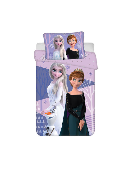 Disney Baby Bettbezug Set mit Kissenbezug Frozen purple 100x135cm.