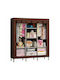 Stoffschrank mit Reißverschluss und Regalen in Braun Farbe 130x45x175cm