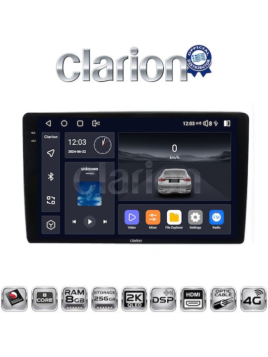 Clarion Ηχοσύστημα Αυτοκινήτου για Ford Focus / Mondeo / Galaxy / S-Max 2006 > 2015 (Bluetooth/USB/WiFi/GPS/Apple-Carplay/Android-Auto)