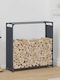 vidaXL Inox Ράφι Αποθήκευσης Ξύλων 90x28x90cm Γκρι