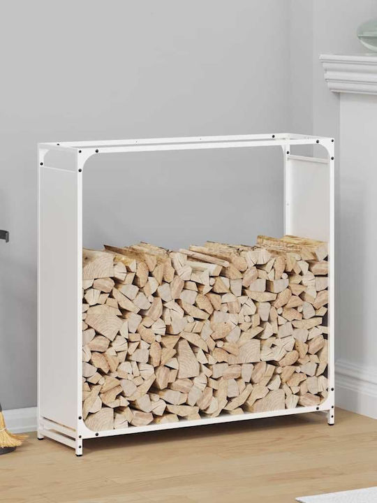 vidaXL Inox Ράφι Αποθήκευσης Ξύλων 90x28x90cm Λ...