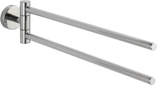 Wenko Поставка За Дрехи За Банята Двойна 43x5.5см Inox Сребрист