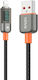 Vidvie LED / Braided USB-A to Lightning Cable Μαύρο 1.2m