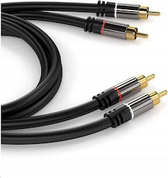 PremiumCord 2x RCA мъжки - 2x RCA мъжки 5м