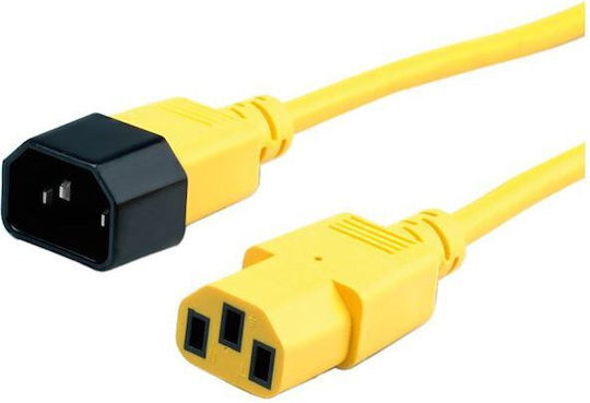 Roline IEC C13 / IEC C14 - IEC C13 / IEC C14 Кабел 1.8м Жълт (19.08.1521-25)