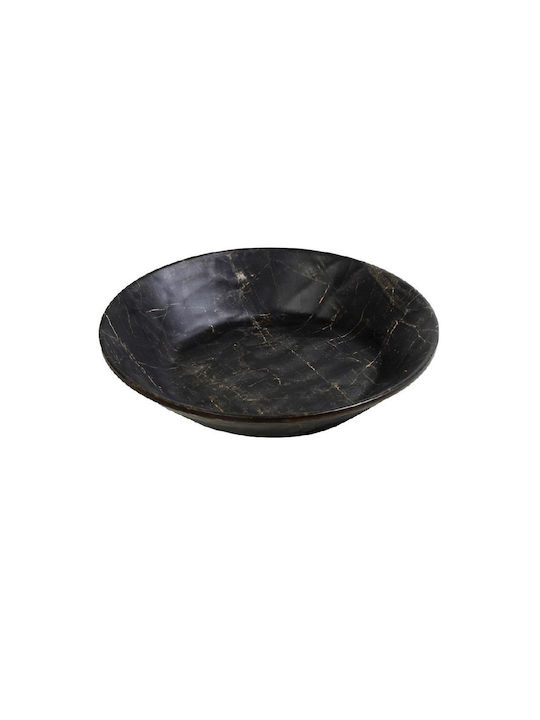 Tria Tria Deep Serving Plate Made of Melamine Black with Diameter 21cm