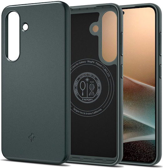 Spigen Thin Fit Mag Back Cover Silicone / Plastic 1.55mm Green (Galaxy S25)