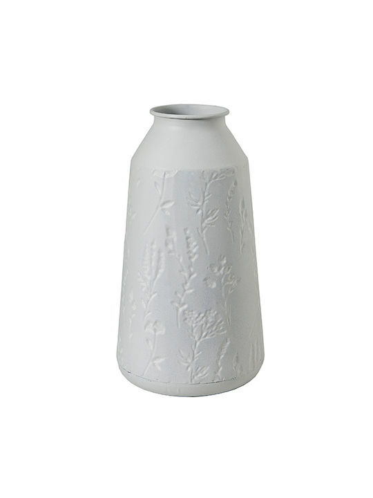 Zaros Vază Decorativă Metalic Alb 18x18x33cm 1buc